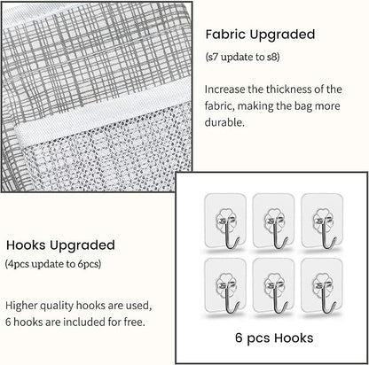 2pcs 3-pockets Large Wall Hanging Organizer Bag, Linen Fabric Door Hanging