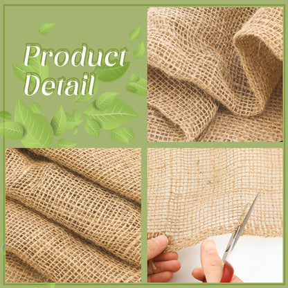 Buryeah 80 Inch x 33 ft Burlap Fabrics Roll Natural Burlap Garden Multipurpose Weed Barrier Garden Landscape Blankets Cloth Weed Barrier Fabric Jute for Outdoor Home Craft Shrubs Party Decor