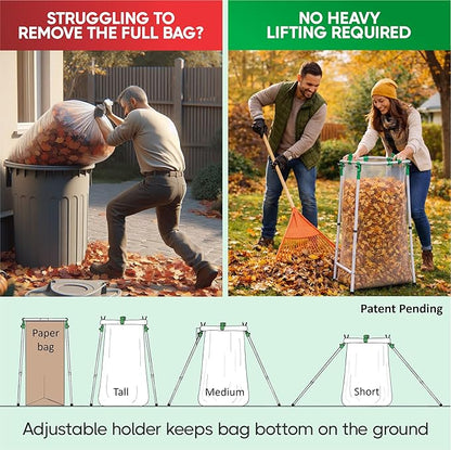 Adjustable & Foldable Leaf Bag Holder,