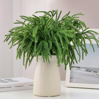 Real Touch Christmas Norfolk Pine Branches -18" Artificial Pine Branches Green Plants Branches for Holiday Floral Arrangements, Wreaths, Craft DIY and Home Xmas Decorations (4PCS(24 sprigs))