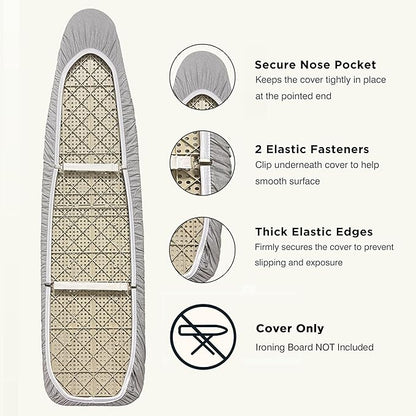 Ironing Board Cover and Pad 18"x54" Extra Thick Natural Cotton, Scorch and