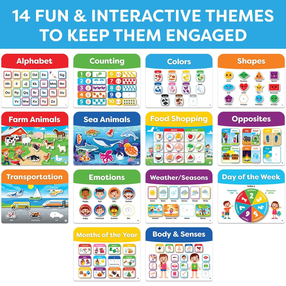 Montessori Preschool Busy Book for Toddlers Ages 3 and Up - Preassembled - Preschool Learning Activities Montessori Educational Toys - Gifts for 3 Year Old Boys, Toddler Learning Toys Activities