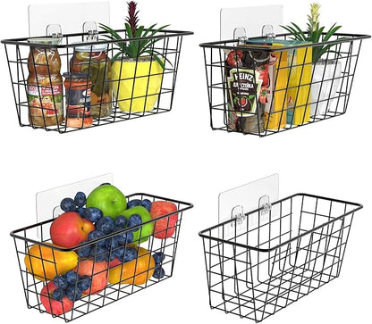 MaraFansie Over the Cabinet Door Organizer Wall Wire Baskets Hanging Kitchen