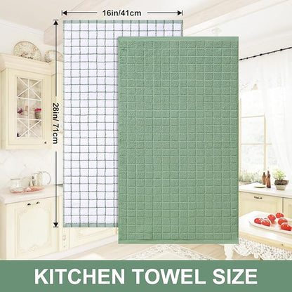 Homaxy Premium Cotton Kitchen Towels 16"x 28", Large Natural Ring Spun 390 GSM