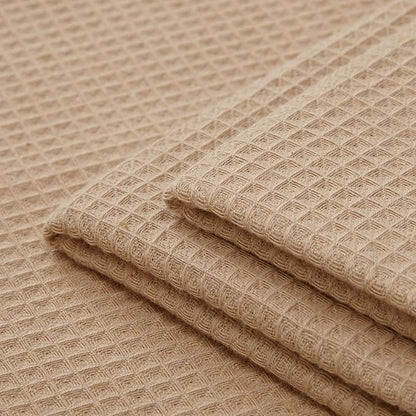 Encasa XO Kitchen Dish Towels Set | Beige | Waffle Weave and Flat Hand Tea