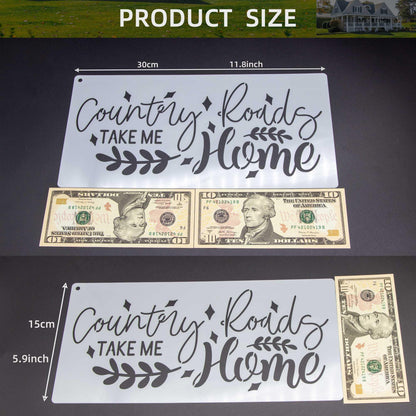 15PCS Reusable Farmhouse Word Stencils for Painting on Wood, Canvas, Fabric - Inspirational Art Craft Kit for Family, Furniture, Walls, and More - Create Welcome Signs, Shirts, and Cards