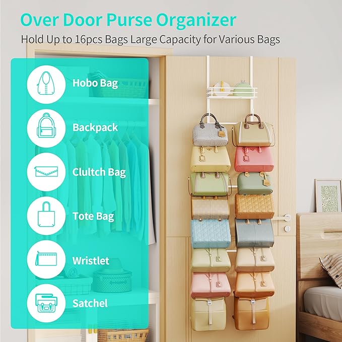 HapiRm Over The Door Purse Organizer