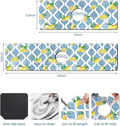 Patterned Sink Faucet Mat Kitchen Splash Guard Super Absorbent Drying Mat