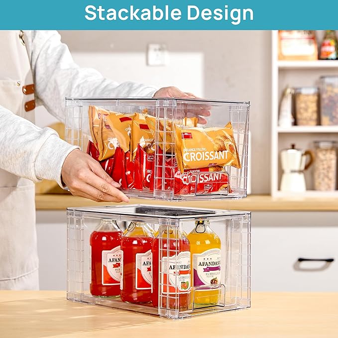 Vtopmart 8 Pack Large Stackable Storage Drawers, Easily Assemble