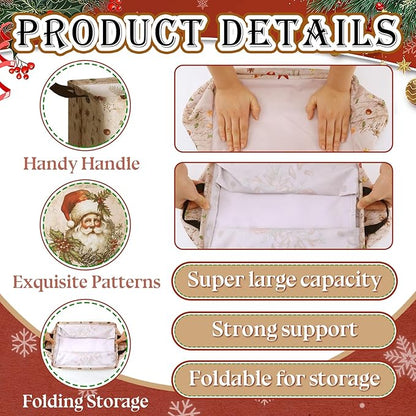 4 Pack Christmas Storage Bin Collapsible Large Christmas Storage Baskets