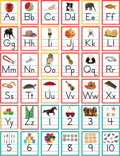 Edupress Alphabet and Numbers Accents, Pack of 36 Multicolored 6" x 8"