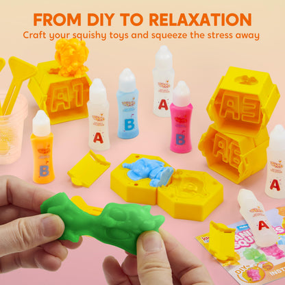 JOVA Klever Kits Squishy Toys, DIY Squishy Animal Making Kit, Mystery Box with 4 Surprise Characters Inside, Arts and Crafts, Kids Craft for Kids Ages 6+