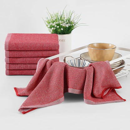 Homaxy Premium Kitchen Towels, Large Cotton Kitchen Hand Towels, Flat and Terry