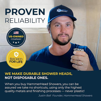 HammerHead Showers® Solid Metal Handheld Shower Head with Hose and Brass Holder - OIL RUBBED BRONZE - 2.5 GPM High Pressure Shower Heads with Adjustable Shower Wand Bracket - 6ft Flexible Extension
