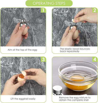 SHIDOW Egg Cracker Topper Set, Soft Hard Boiled Eggs, Egg Cutter, Egg Whacker, Egg Hammer Touch Egg Opener, Egg Separators for Raw, Soft, Hard Boiled Eggs