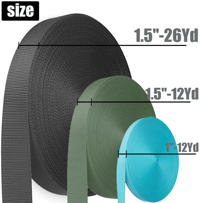 Heavy Duty Nylon Webbing Strap - 1.5 Inch, 12 Yard, Durable for Indoor/Outdoor Gear, DIY Crafting & Repairing (Fluorescent Green)