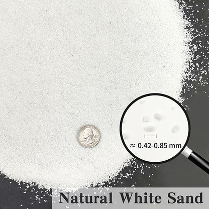 FANTIAN 5 lbs Aquarium White Sand, 0.4-0.8 mm Aquarium Substrate for Fish Tank. Decorative Sand for Fish Tank, Paintings, Plants Potted, Fire Pits, Candle, Vase and Crafts