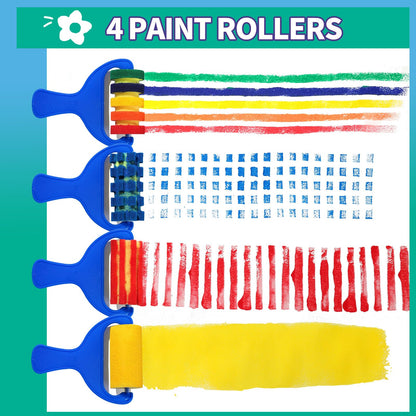 YGDZ Paint Sponges for Kids, 39pcs Early Learning Toddlers Sponge Paint Brushes Stamps Foam Art Craft Drawing Tools