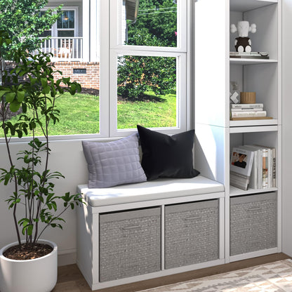Endearing Limons【2026 Wooden Thick Border 2 Cube Shelf Storage Organizer with Anti-Tipping Kits + Reversible Open Back Bookcase (11 * 11 Unit Cell White)