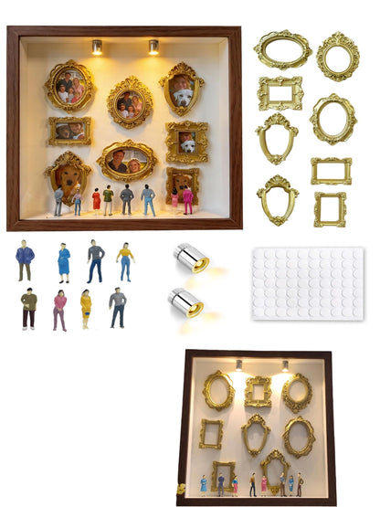 DIY Shadow Box Frame - Deep Shadow Museum of Us Silhouette Box Kit Mini Frames - Mini Vintage Photo Figures Picture Frame - Miniature Museo Display