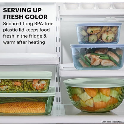 Pyrex Colors Tinted Small/Medium/Large Food Storage Container Set, Snug Fit