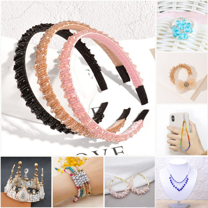 JEBBO 2880pcs 4mm Bicone Crystal Beads, Bulk Small Faceted Bicone Glass Beads for Jewelry Making DIY Craft Bracelet Necklace Earring with Container Box (24 Rainbow Colors)
