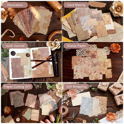 168 Pcs Textured Scrapbook Paper Assorted Set, 6 Pack Embossed Scrapbook Supplies Kit Mixed Special Printed Rice Paper for Scrapbooking Planner Bullet Junk Journal Decoupage Supply Mixed Media Collage