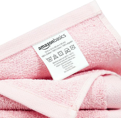 Amazon Basics face Towels for Bathroom, 100% Cotton Extra Absorbent washcloth