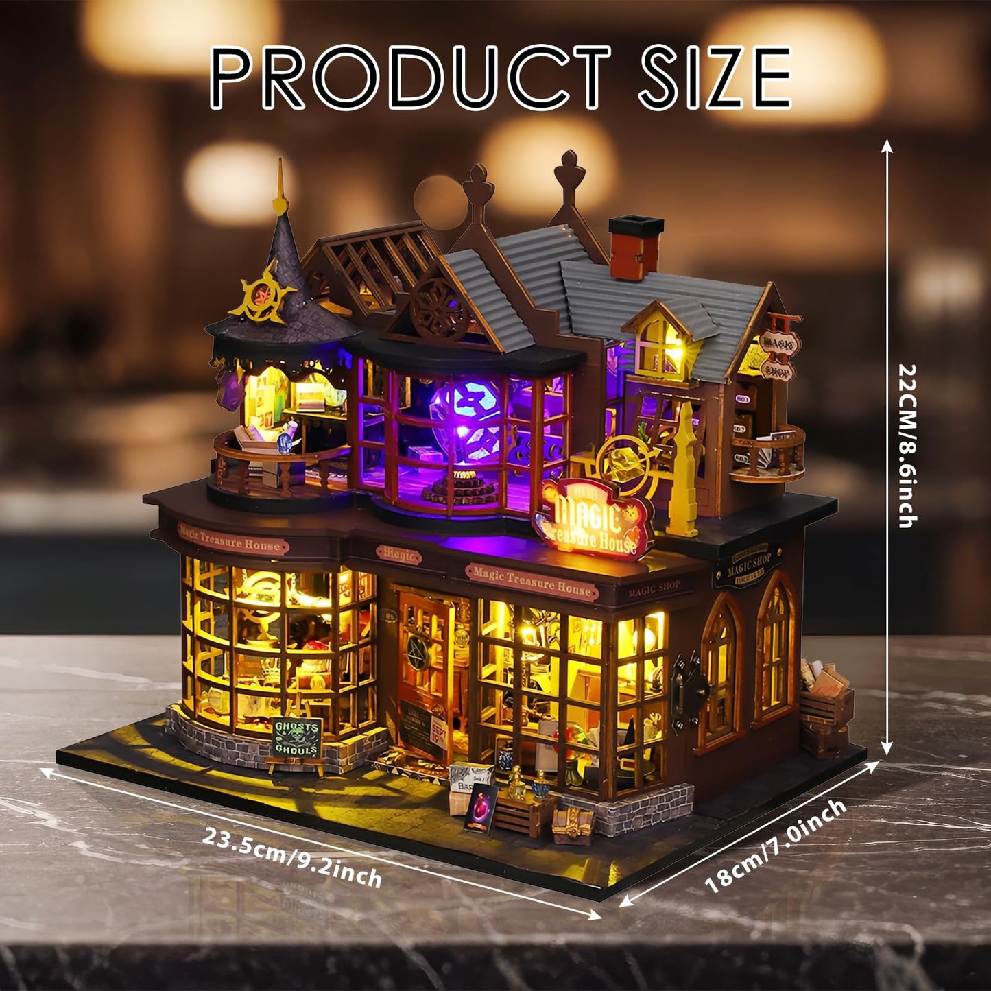 Foyucool Miniature House Kit, Tiny House Kit with Light, DIY Mini House Building Kits for Adults to Building, Unique Gift for Birthday Christmas, Treasure House