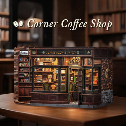 CUTEBEE Book Nook Kit, DIY Miniature Dollhouse Kits for Adult and Teens, 3D Wooden Puzzle, Mini Booknook Tiny House Model Building Kit, Decorative Bookend with LED, Craft Gifts for Family, Friends
