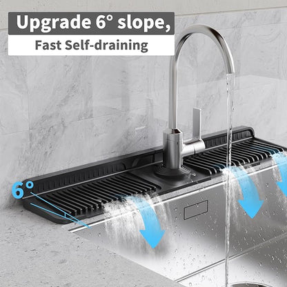WAFT YEARN 24X5 Inch Silicone Durable Faucet Mat Kitchen Sink Splash Guard
