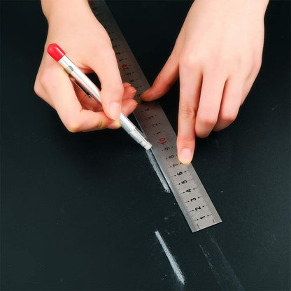 Mudder 2 Pieces Soapstone Pencil Holders Round Soapstone Marker Chalk Pencil with 12 Pieces Refills for Welding Tools and Markers Removable Markings on Metal, Aluminum, and Cast