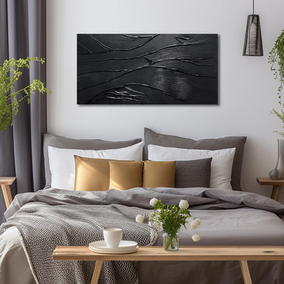 CGXART Abstract Painting Wall Art For Living Room Black Painting Wall Decor For Bedroom Modern Wall Art For Bathroom Size 20 x 40 Inch