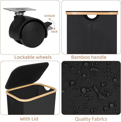 Laundry Basket with Wheels, 100L Hampers