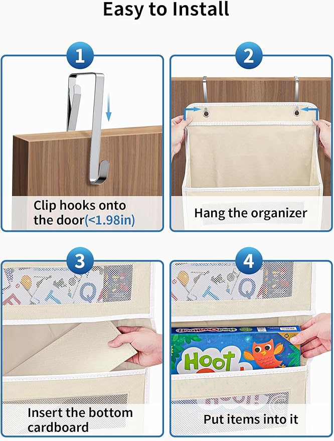 JARLINK Over The Door Organizer Storage, 5 Shelf Hanging Door Organizer