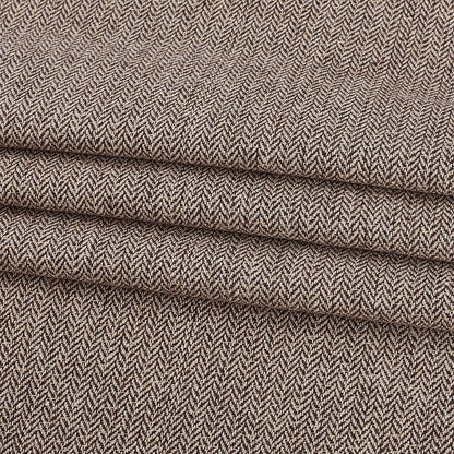 AHANDMAKER Coffee Tweed Fabric, 59x39 Inches Fiber Woven Fabrics Herringbone Tweed Fabric for DIY Crafts Sewing Dress Handbag Coat Costume Clothing Accessories Upholstery Decor