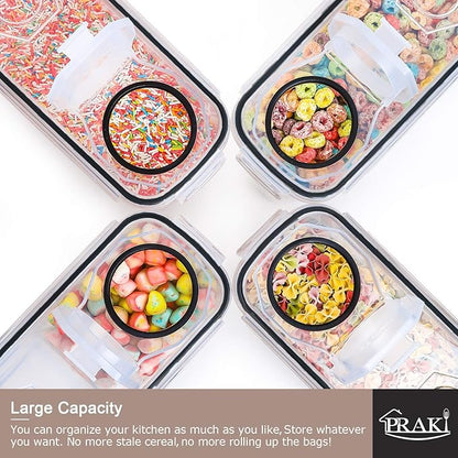 PRAKI 5PCS Cereal Containers Storage Set, BPA Free Airtight Food Storage
