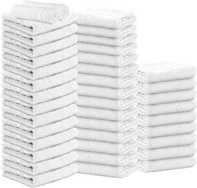Hand Towels - White Economy Salon & Spa Towels - 100% Cotton, Highly Absorbable