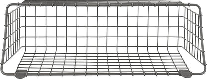 Spectrum Extra Large Wire Wall Mount Storage Basket Industrial Gray, Vintage