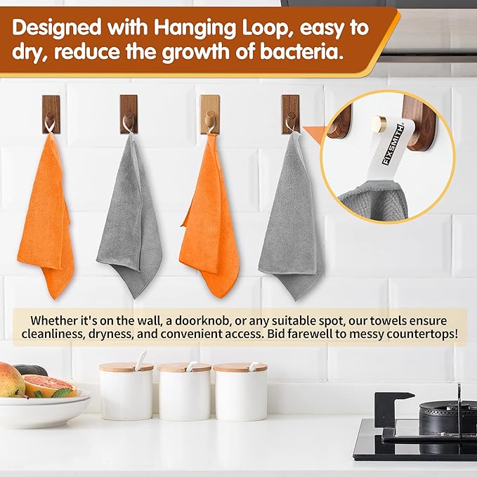 FIXSMITH Microfiber Cleaning Cloth -Pack of 8, Highly Absorbent Cleaning Rags