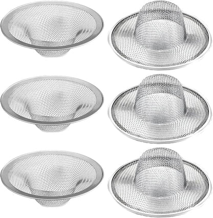 6 pcs Heavy Duty Stainless Steel Slop Basket Filter Trap, 2.75" Top / 1" Mesh