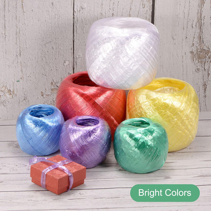 M METERXITY 2-Rolls Polyester Nylon Plastic Rope Twine, 4cm Width 110M Length Household Bundled Plastic Ropes Roll for Crafting/Gardening/Packing/Carrying [360FT/4330IN, White]