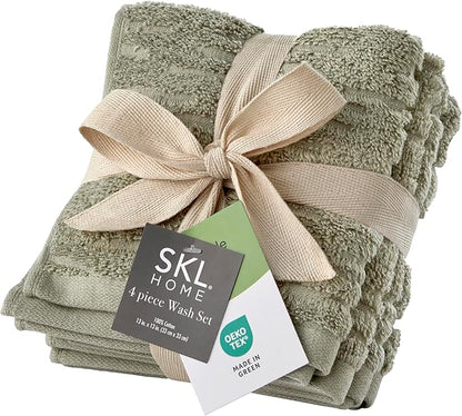 SKL Home CloudSoft Cotton Luxury 4-Piece Washcloth Set