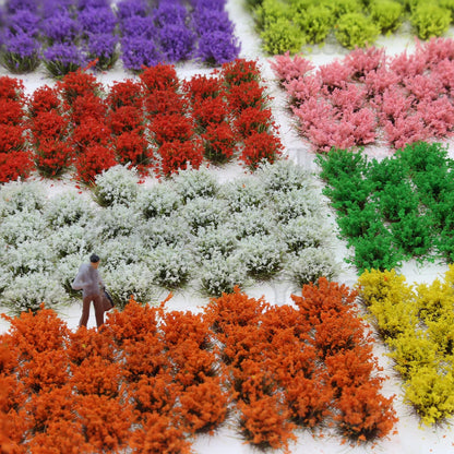Ylutex 291-Piece 8mm Tall Diorama-Flowers-Grass Point Leaf Miniature Static-Grass for Model-Train-Scener Wargaming-Terrain ，Dioramas & DIY Crafts