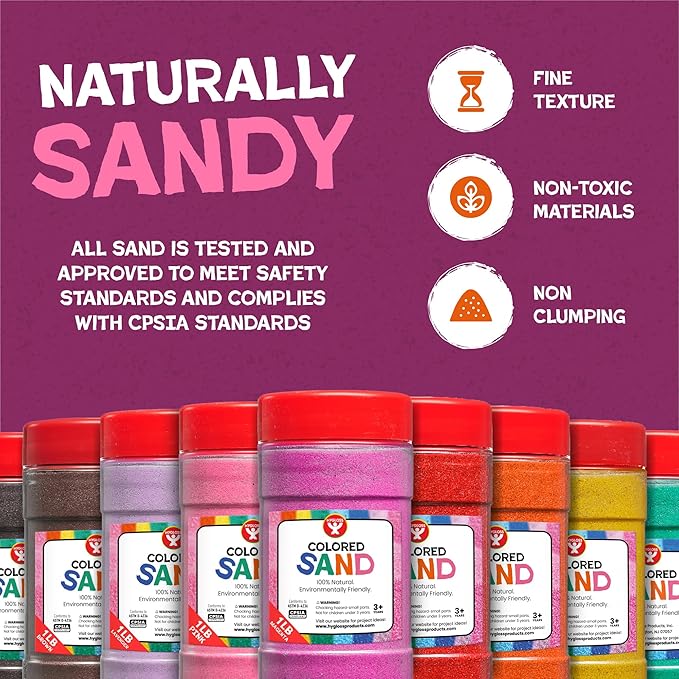Hygloss Colored Sand for Crafts – 1 lb Bottle, Green – Vibrant Colorful Fine Sensory Play Sand Art Kits for Kids – Classroom Activities for Children 3 4 5 6 7 8 9 10 11 12 – Safe for Ages 3+