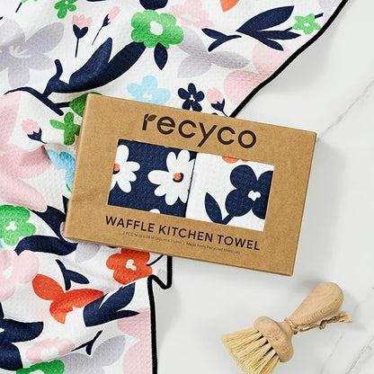 RECYCO Waffle Kitchen Towel Set of 2