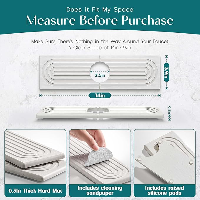 Diatomite Kitchen Faucet Mat