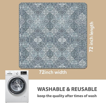 nunubaby Washable Pee Pads for Dogs, Stylish, Non-Slip and Leak-Proof Pee Pads. Reusable Potty Pads for Dogs for Crates and Floors.(Blue/Multi, 72" x72" )