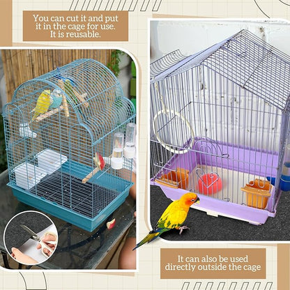 Nuanchu Large Bird Cage Mat, 48 x 36 Inch Under Pet Cage Mat, Absorbent/Waterproof Felt Pad for Bird Cages, Reptile Aquariums, Dog Kennels, with Non-Slip Backing for Hard Floors and Surfaces