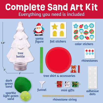 Creativity for Kids Sand Art Christmas Tree Kit | Layer, Design & Create Your Own Sparkly Tree | DIY Easter Basket Stuffer Arts & Crafts for Kids to Boost Creativity & Confidence (Ages 6+)